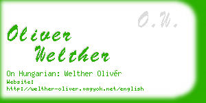 oliver welther business card